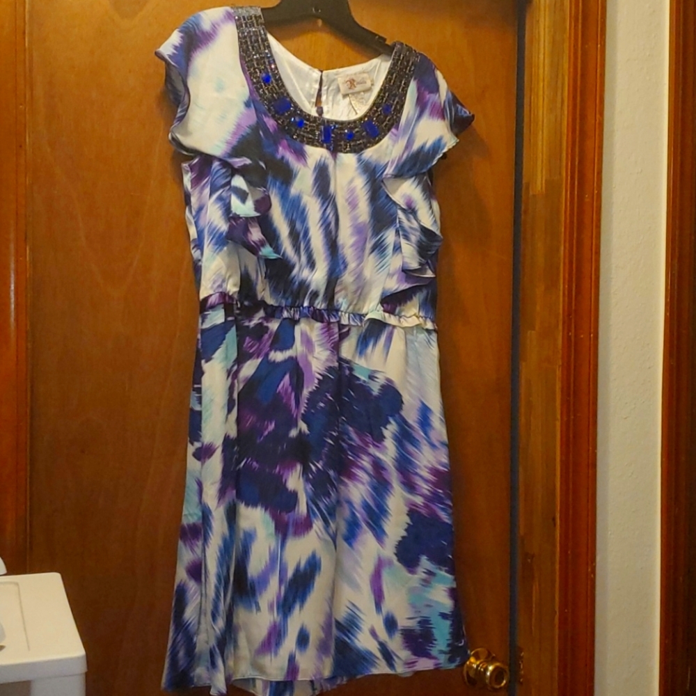 Roulette Blue Rhinestones Dress Size L